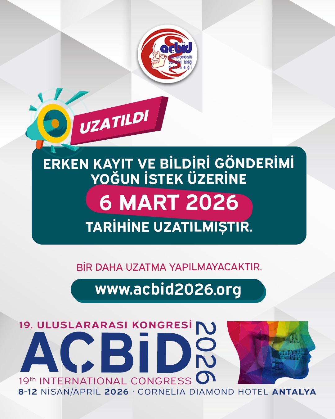 2026 AÇBİD KONGRE SON BİLDİRİ GÖNDERİM TARİHİ 6 MART 2026